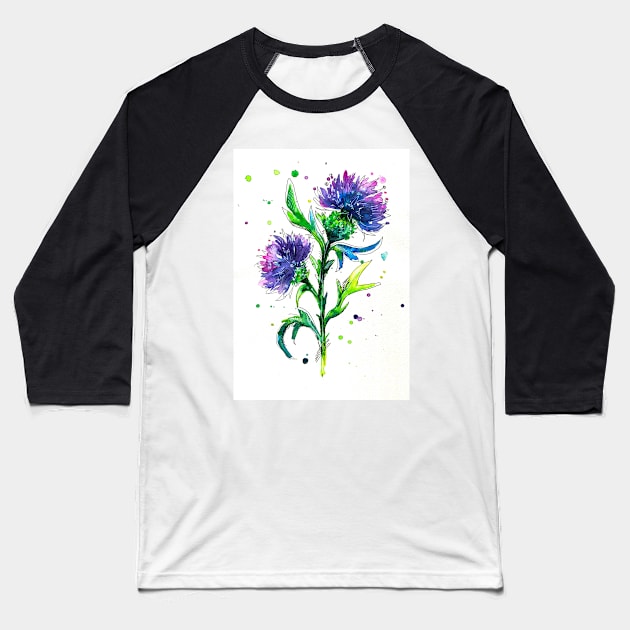 Thistle 2 Baseball T-Shirt by EveiArt